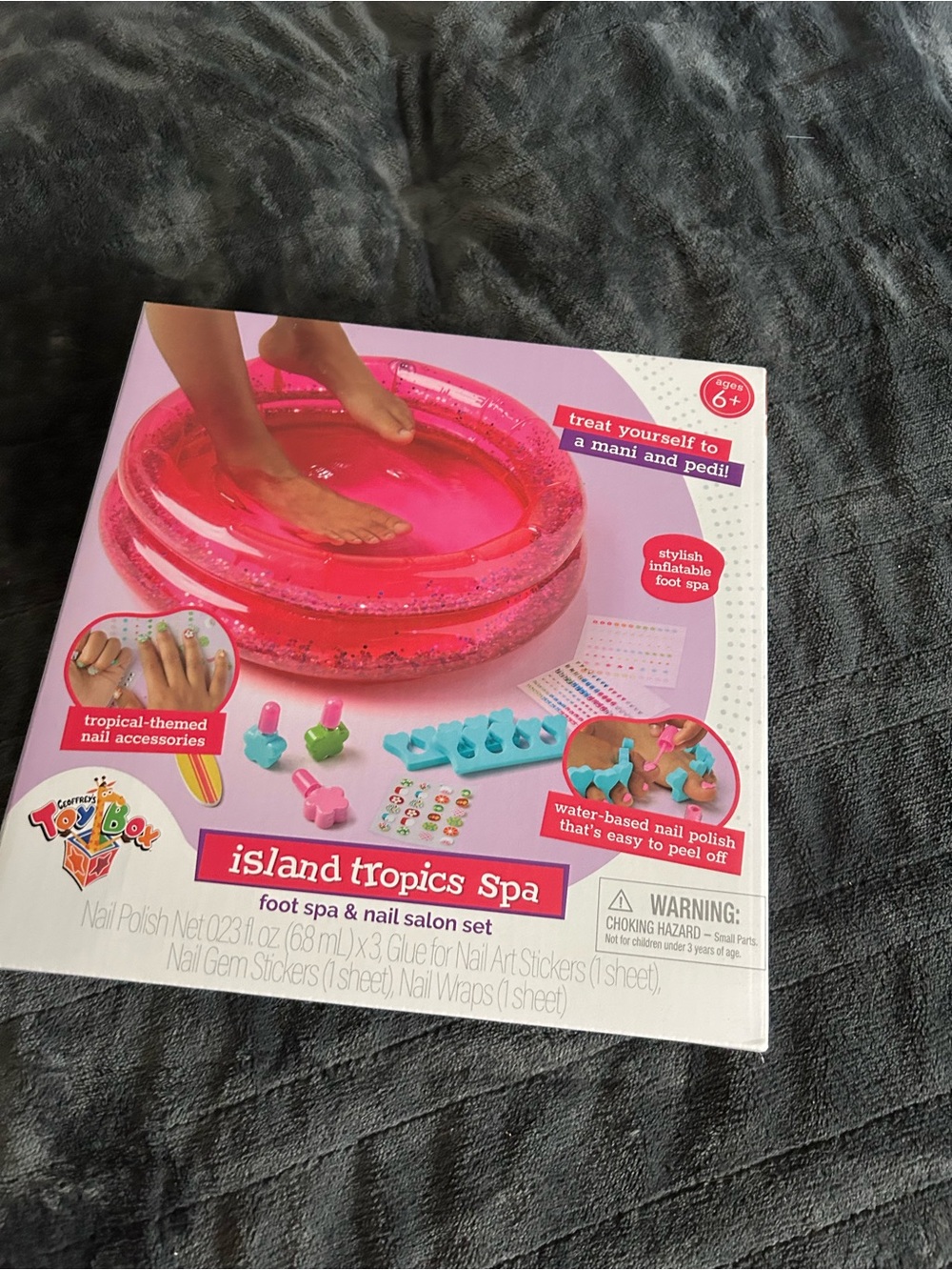 NWT Island Tropics Spa Inflatable Foot Spa + Nail Accessories - Pink 💅